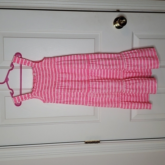 Land's End Pink/White Striped Sundress Size M - Picture 1 of 7